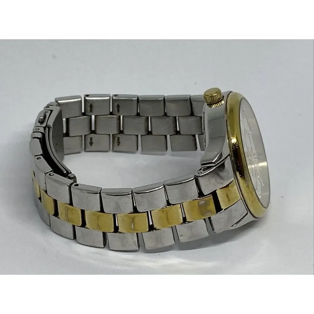 Fossil BQ1564 Unisex Two Tone Stainless Steel Analog Silver Dial Watch XX523